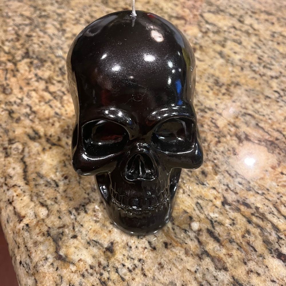 Black Skull Decorative Candle - Home Accents